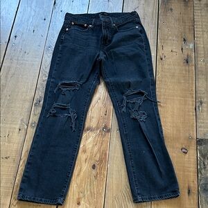 Lucky Brand High Rise Distressed Black Jeans